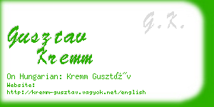 gusztav kremm business card